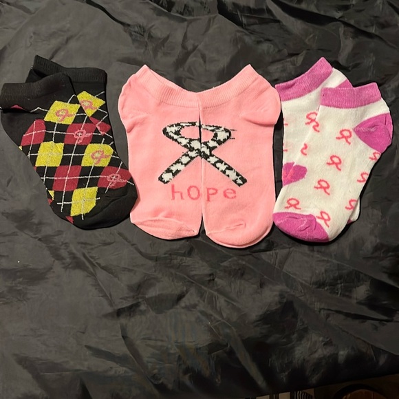 Ankle Socks Set size 9-11 - Breast cancer awareness Set #4 - Picture 1 of 6